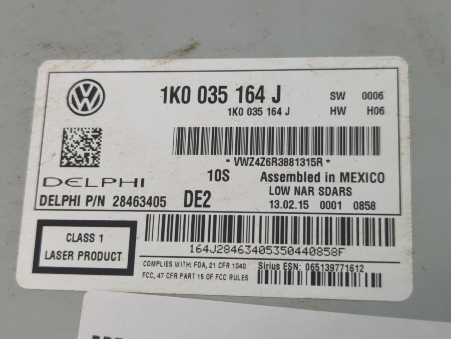 2015-2017 Volkswagen Jetta Am Fm Cd Player Radio Receiver - Oemusedautoparts1.com