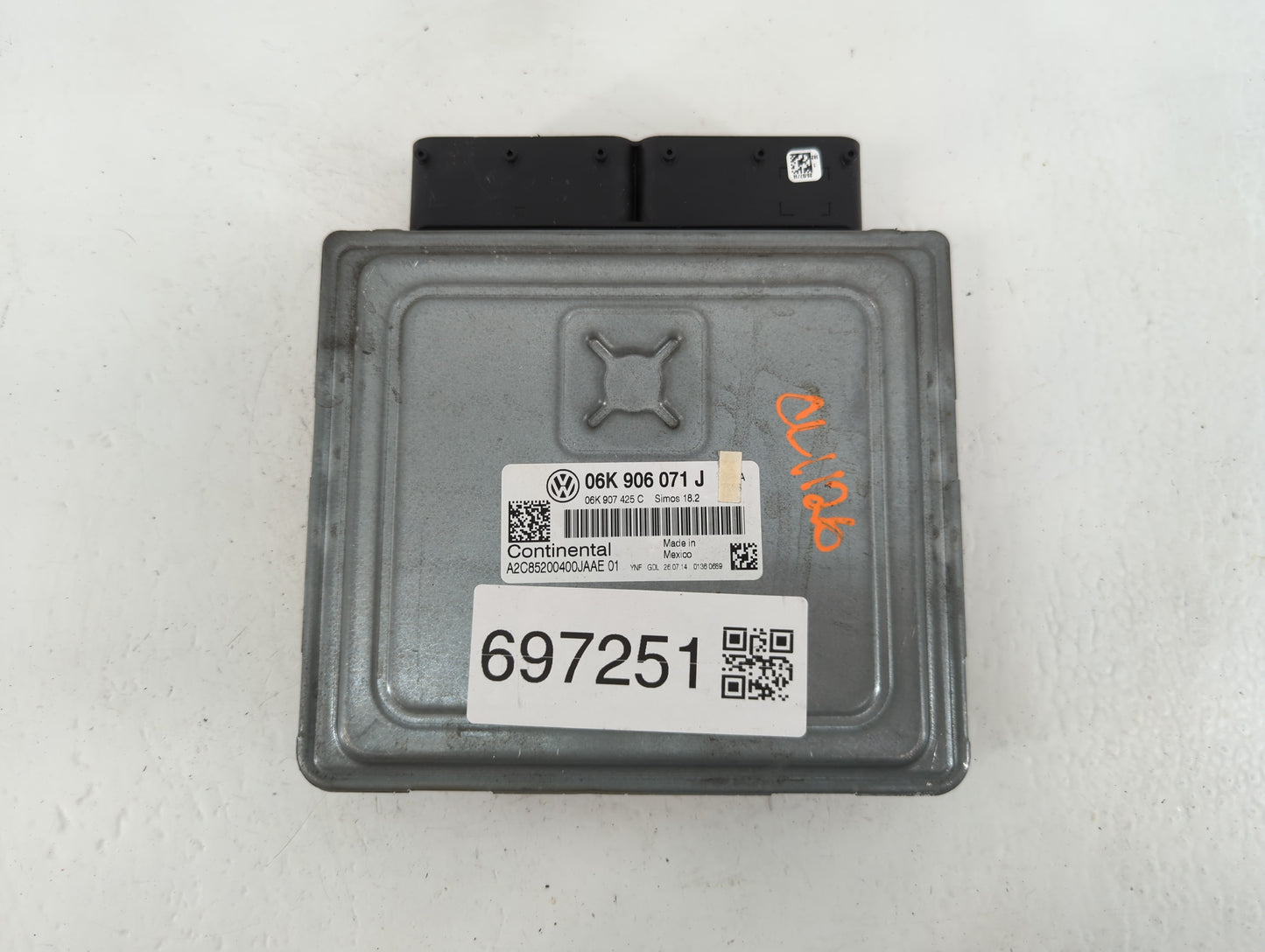 2015 Volkswagen Passat PCM Engine Control Computer ECU ECM PCU OEM P/N:06K 906 071 J Fits OEM Used Auto Parts - Oemusedautop