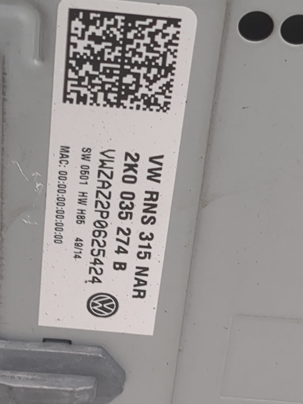 2009-2017 Volkswagen Tiguan Radio AM FM Cd Player Receiver Replacement P/N:VWZAZ2P0625424 2K0035274B Fits OEM Used Auto Part