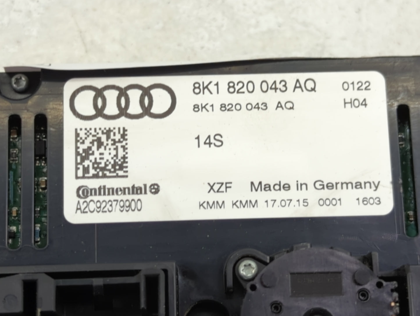 2013-2016 Audi A4 Climate Control Module Temperature AC/Heater Replacement P/N:8K1 820 043 AQ Fits Fits 2013 2014 2015 2016