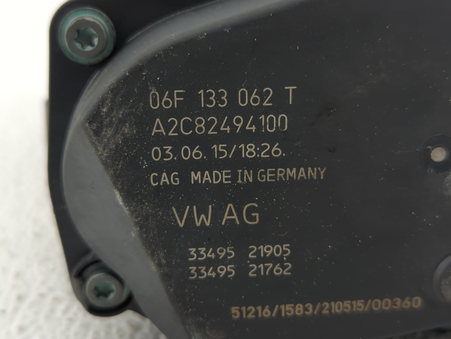 2005-2016 Audi A4 Throttle Body P/N:06F 133 062 T 06F 133 062 Q Fits OEM Used Auto Parts - Oemusedautoparts1.com