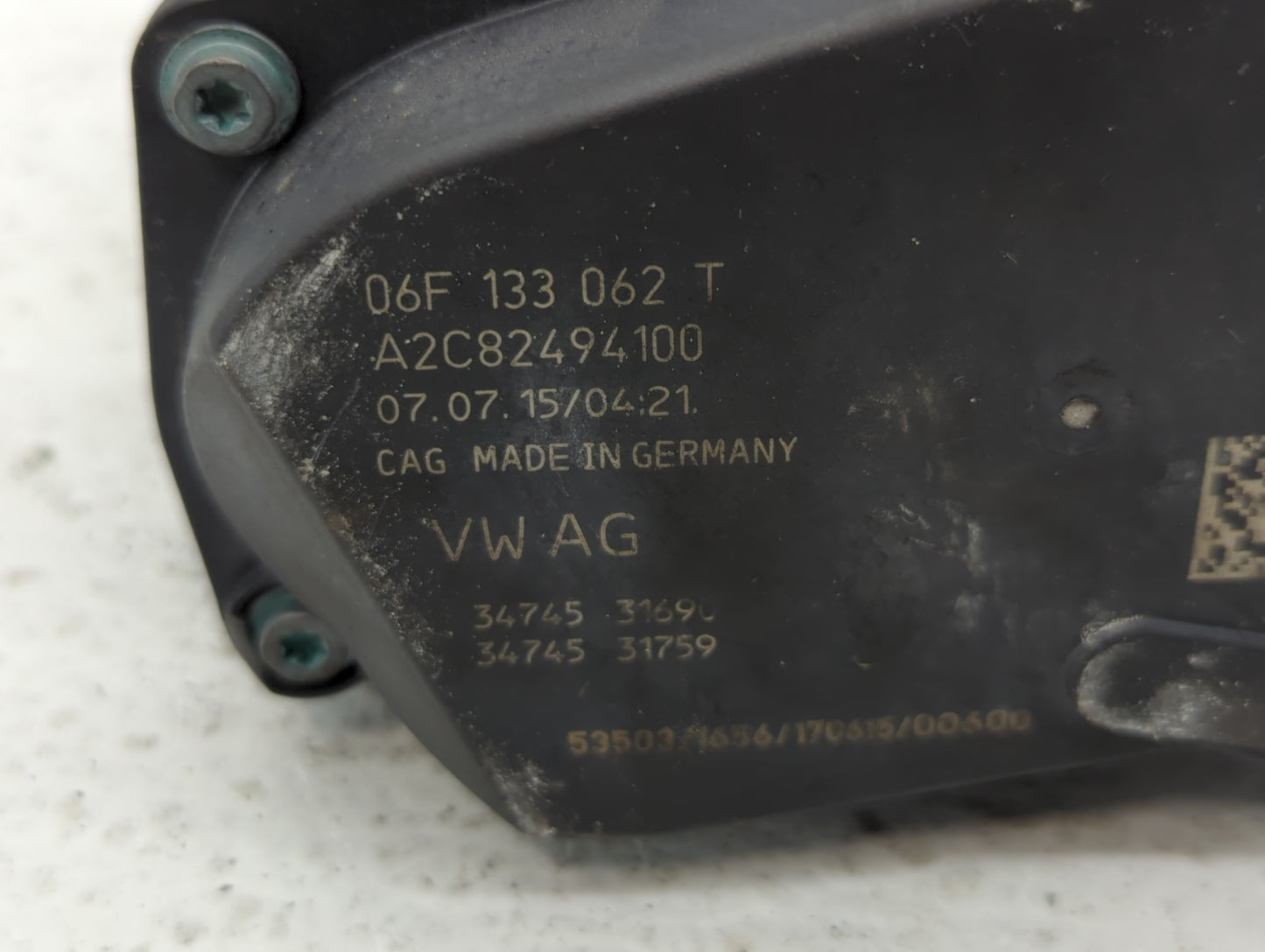 2005-2016 Audi A4 Throttle Body P/N:06F 133 062 T 06F 133 062 Q Fits OEM Used Auto Parts - Oemusedautoparts1.com