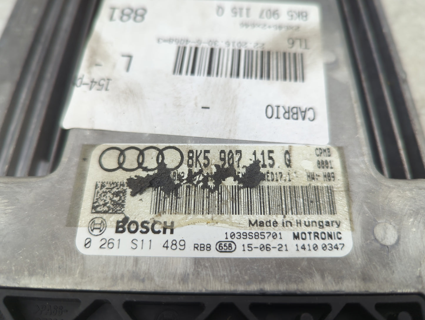 2016-2017 Audi A5 PCM Engine Control Computer ECU ECM PCU OEM P/N:8K5907115Q 0261S11489 Fits Fits 2016 2017 OEM Used Auto Pa