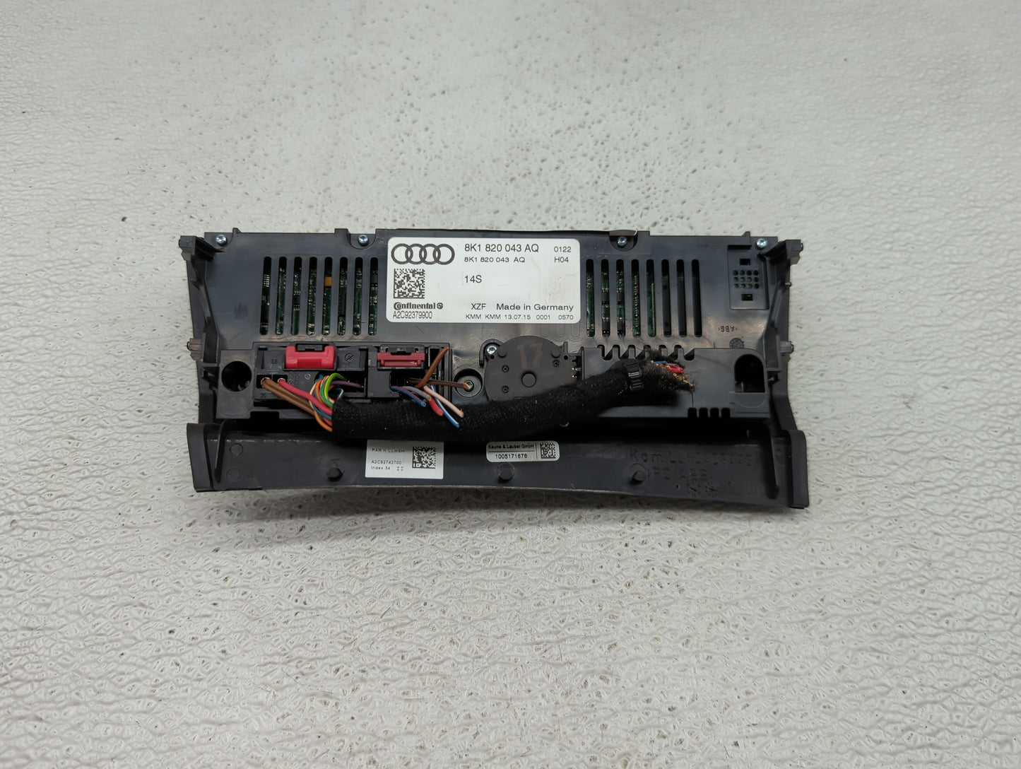 2014-2017 Audi A5 Climate Control Module Temperature AC/Heater Replacement P/N:8K1 820 043 AQ Fits Fits 2013 2014 2015 2016