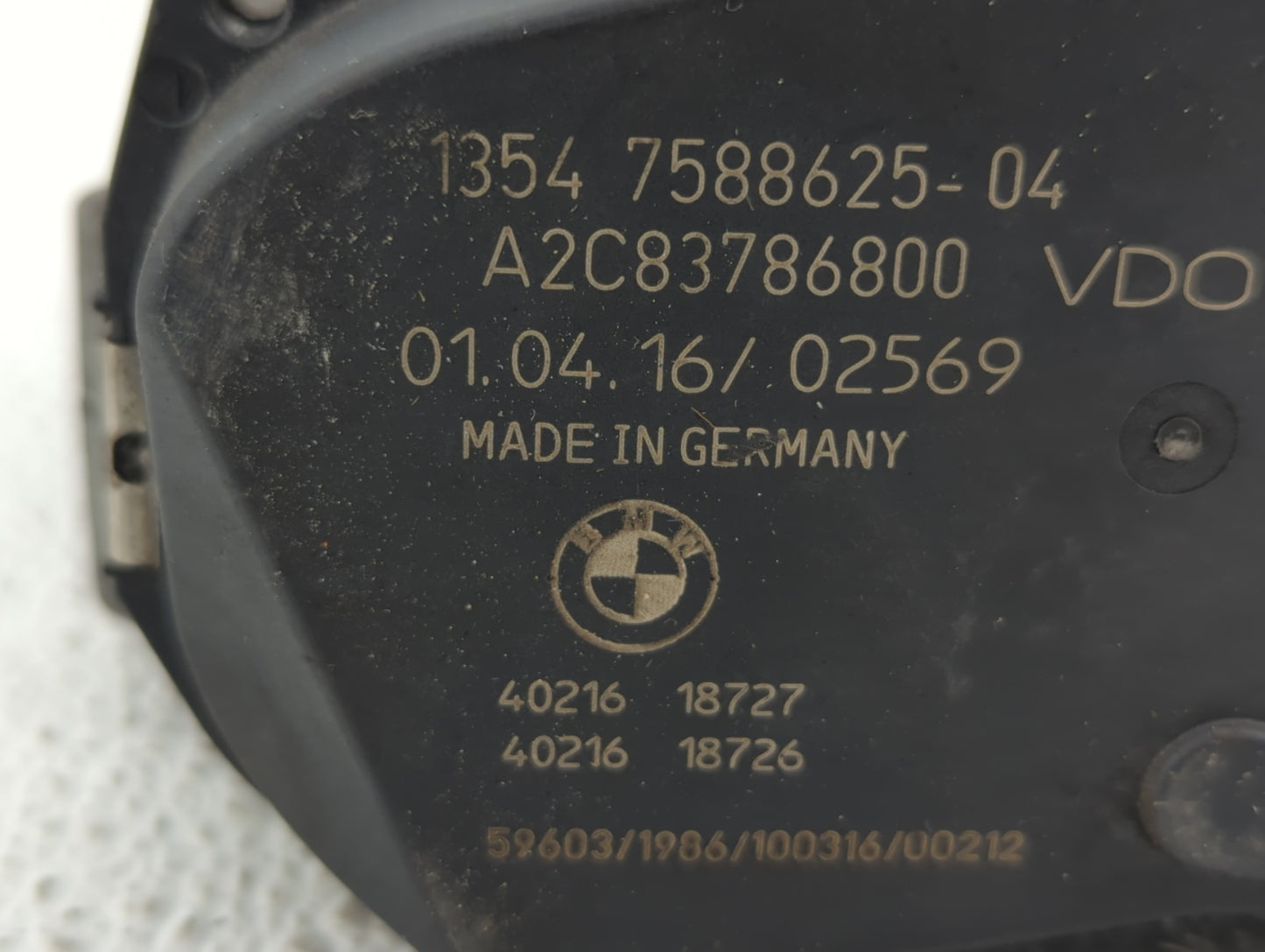 2012-2016 Bmw 328i Throttle Body P/N:1354 7588625-04 1354 7588625-03 Fits Fits 2012 2013 2014 2015 2016 2017 2018 OEM Used A