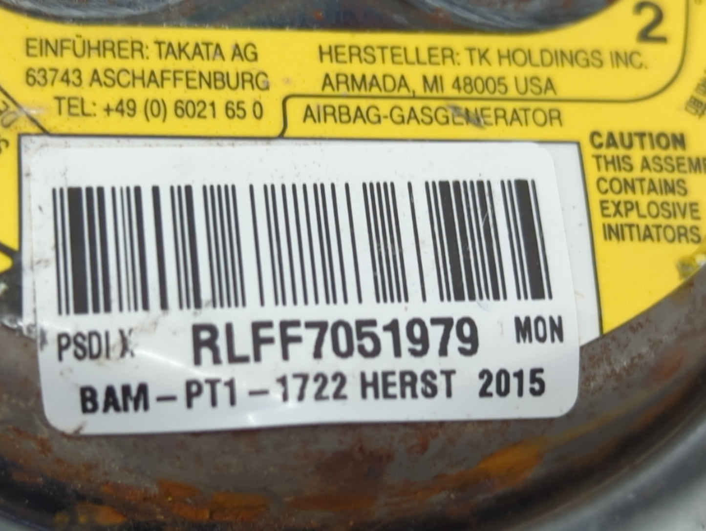 2014-2018 Bmw X5 Air Bag Driver Left Steering Wheel Mounted Fits Fits 2014 2015 2016 2017 2018 2019 OEM Used Auto Parts - Oe