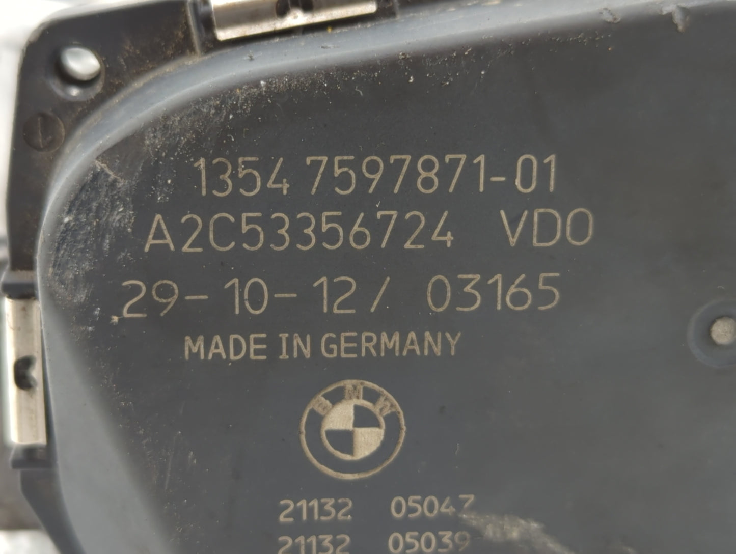2011-2018 Bmw X5 Throttle Body P/N:1354 7597871-01 Fits Fits 2010 2011 2012 2013 2014 2015 2016 2017 2018 2019 2020 OEM Used