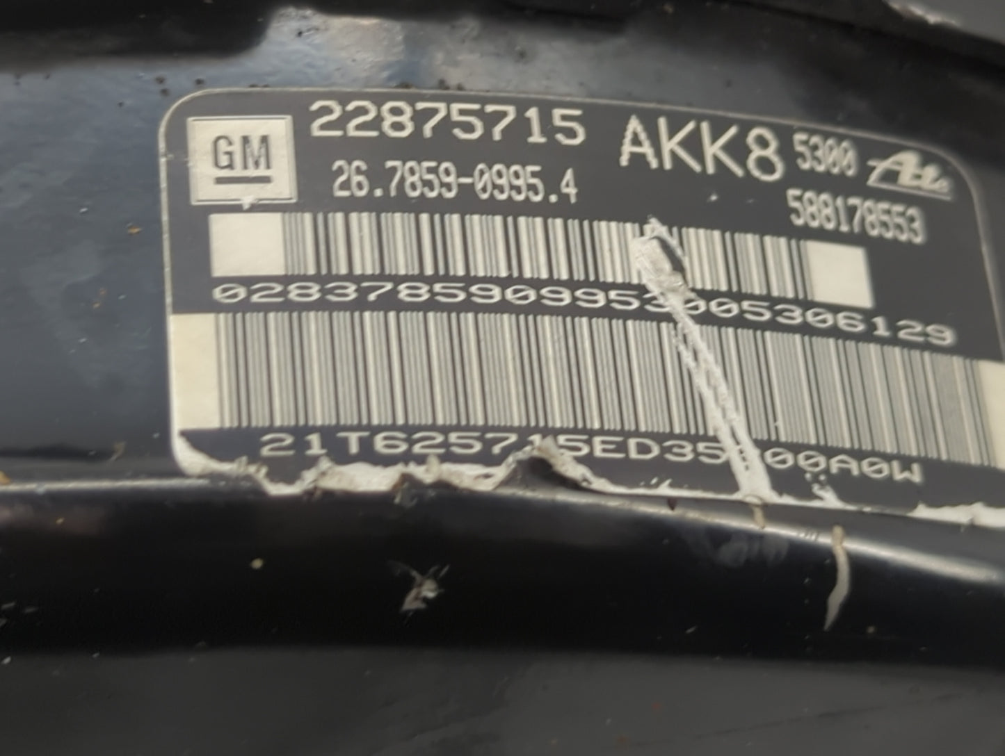2010-2016 Buick Lacrosse Power Brake Booster Oem - Oemusedautoparts1.com