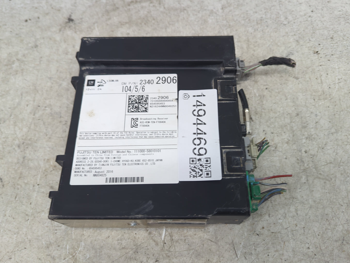 2016 Chevrolet Colorado Radio AM FM Cd Player Receiver Replacement P/N:23402906 111000-58010101, FT0040A Fits OEM Used Auto