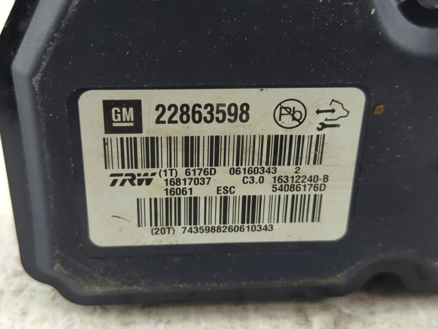 2013-2016 Chevrolet Malibu ABS Pump Control Module Replacement P/N:22863598 Fits Fits 2012 2013 2014 2015 2016 OEM Used Auto