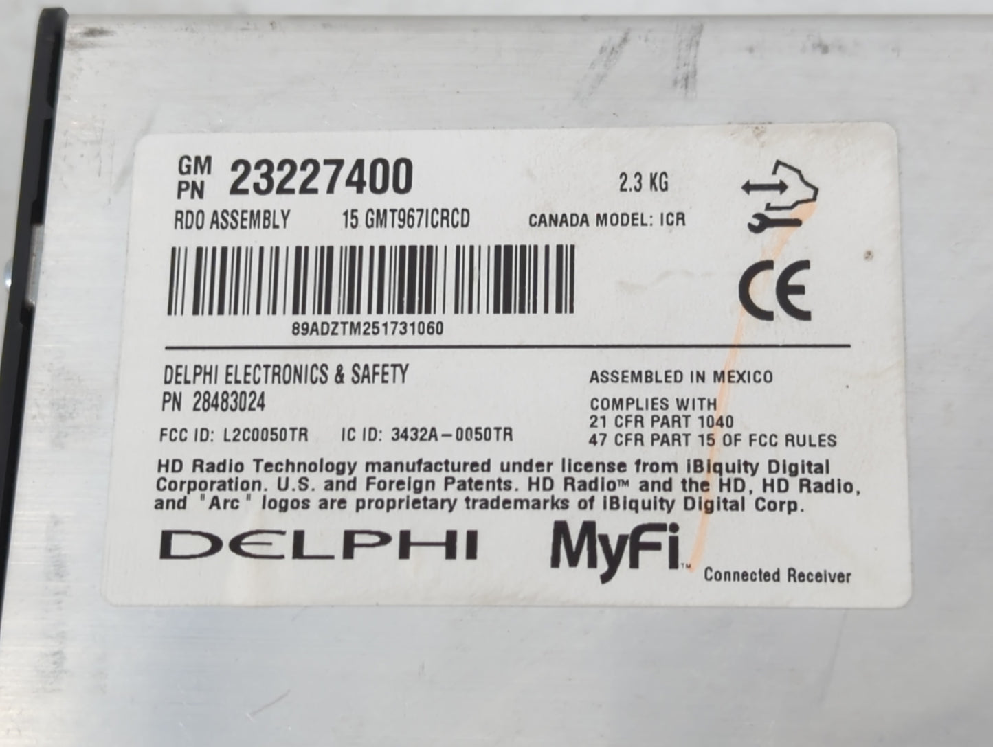 2016-2017 Chevrolet Traverse Radio AM FM Cd Player Receiver Replacement P/N:23227400 Fits Fits 2016 2017 OEM Used Auto Parts