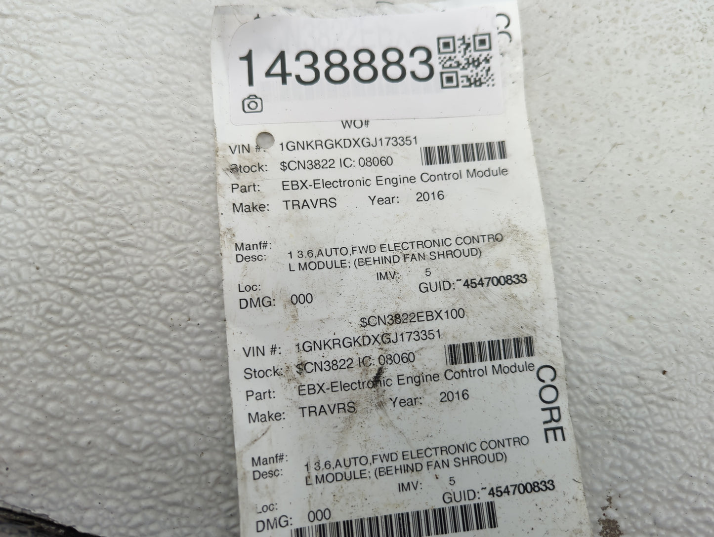 2013-2016 Chevrolet Traverse PCM Engine Control Computer ECU ECM PCU OEM P/N:12666658 12653998 Fits Fits 2013 2014 2015 2016