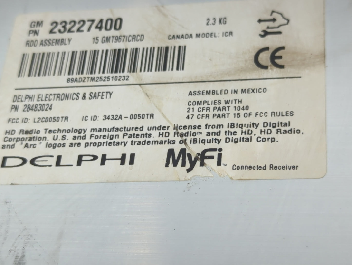 2015-2017 Chevrolet Traverse Radio AM FM Cd Player Receiver Replacement P/N:23227400 Fits Fits 2015 2016 2017 OEM Used Auto