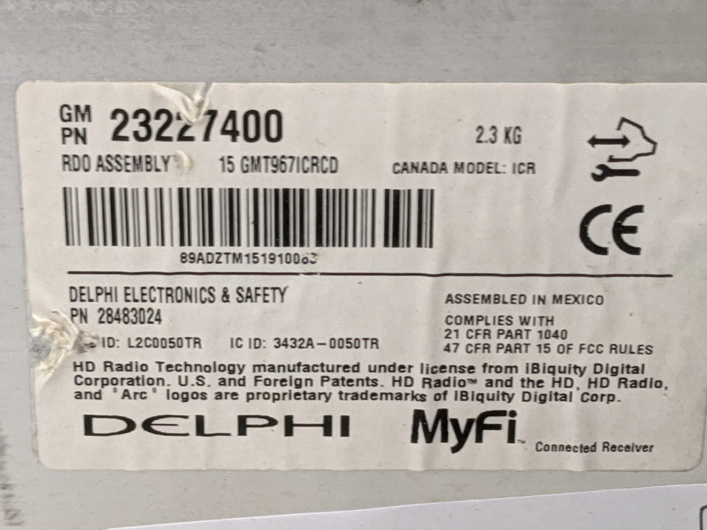 2015-2017 Chevrolet Traverse Radio AM FM Cd Player Receiver Replacement P/N:23227400 28483024, L2C0050TR Fits Fits 2015 2016