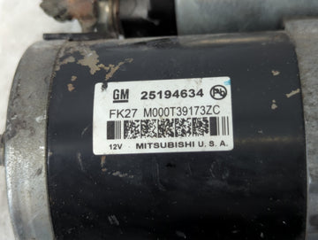 2013-2021 Chevrolet Trax Car Starter Motor Solenoid OEM P/N:M000T39173ZC 25194634 Fits OEM Used Auto Parts