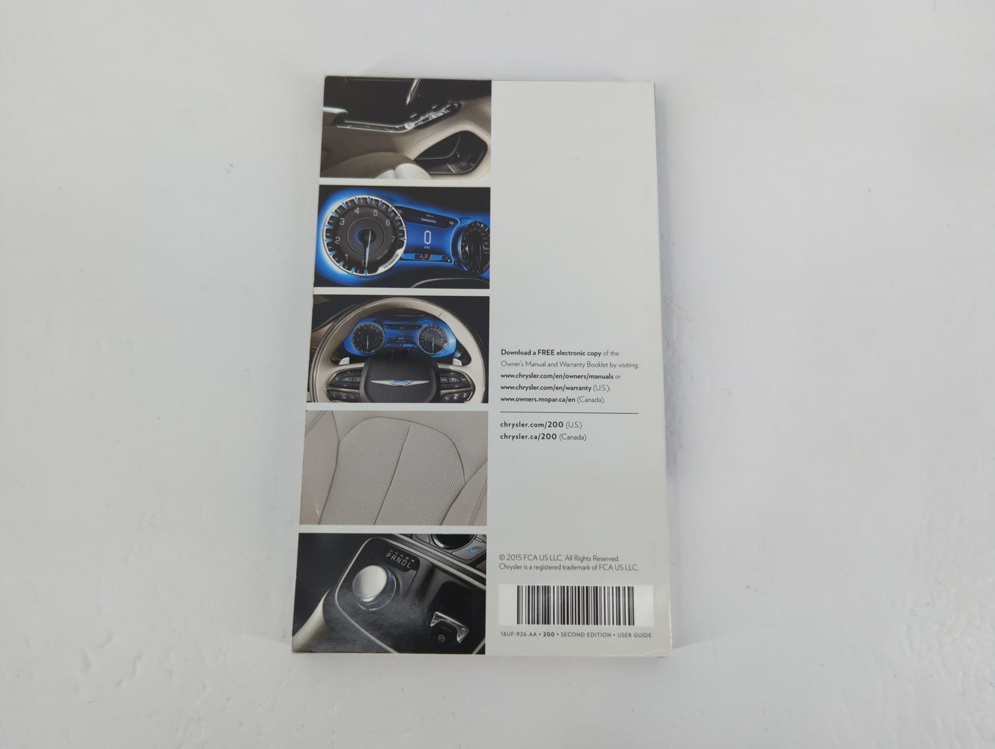 2016 Chrysler 200 Owners Manual Book Guide OEM Used Auto Parts - Oemusedautoparts1.com