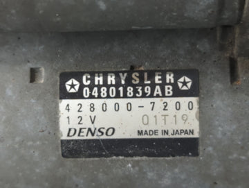 2011-2016 Chrysler Town & Country Car Starter Motor Solenoid OEM P/N:04801839AB 428000-7200 Fits OEM Used Auto Parts