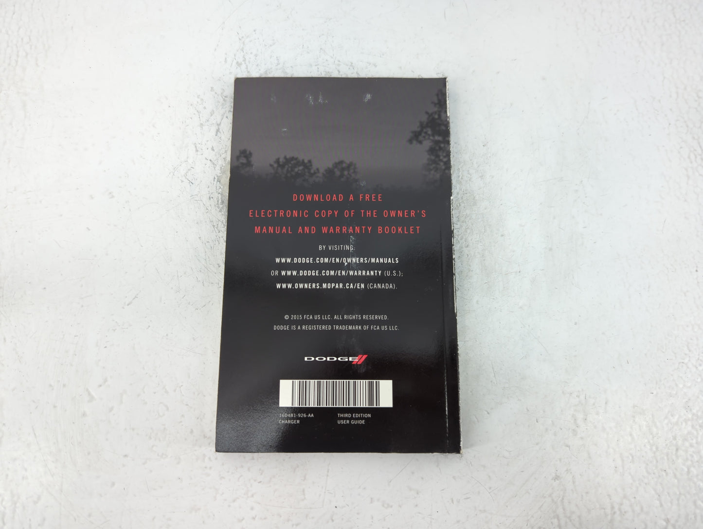 2016 Dodge Charger Owners Manual Book Guide P/N:16D481-926-AA OEM Used Auto Parts - Oemusedautoparts1.com