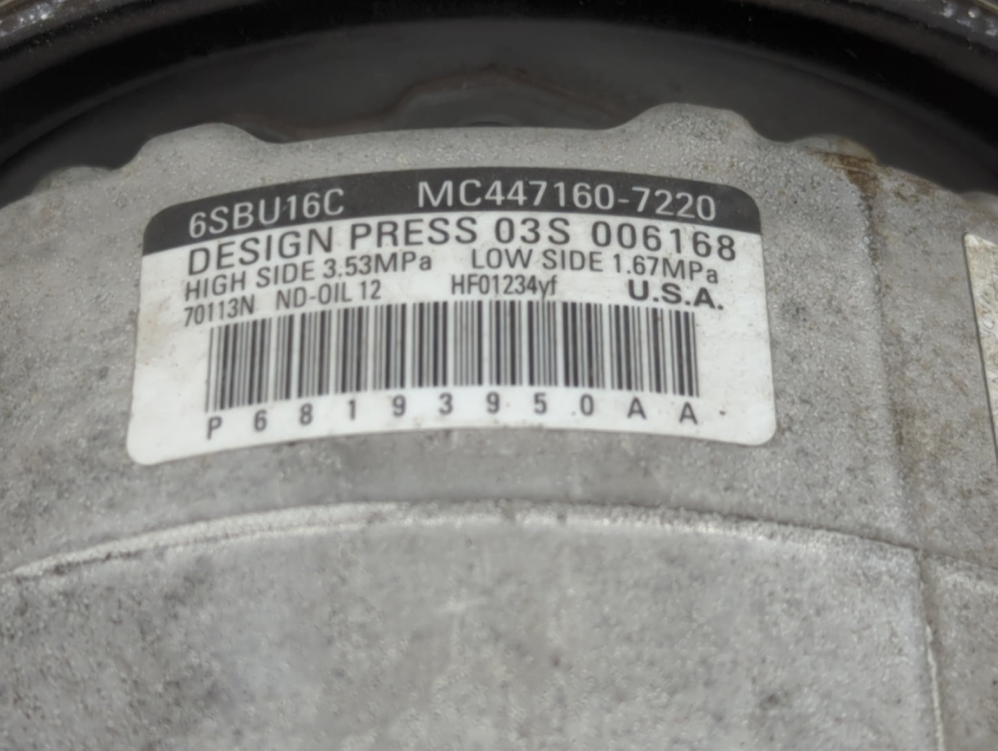 2014-2016 Dodge Dart Air Conditioning A/c Ac Compressor Oem - Oemusedautoparts1.com