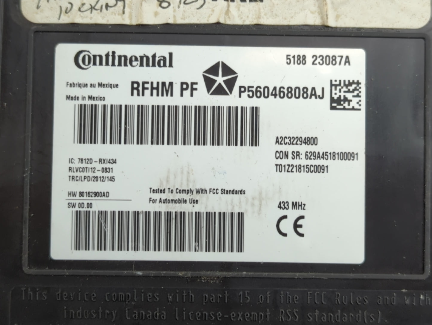 2013-2016 Dodge Dart Chassis Control Module Ccm Bcm Body Control - Oemusedautoparts1.com