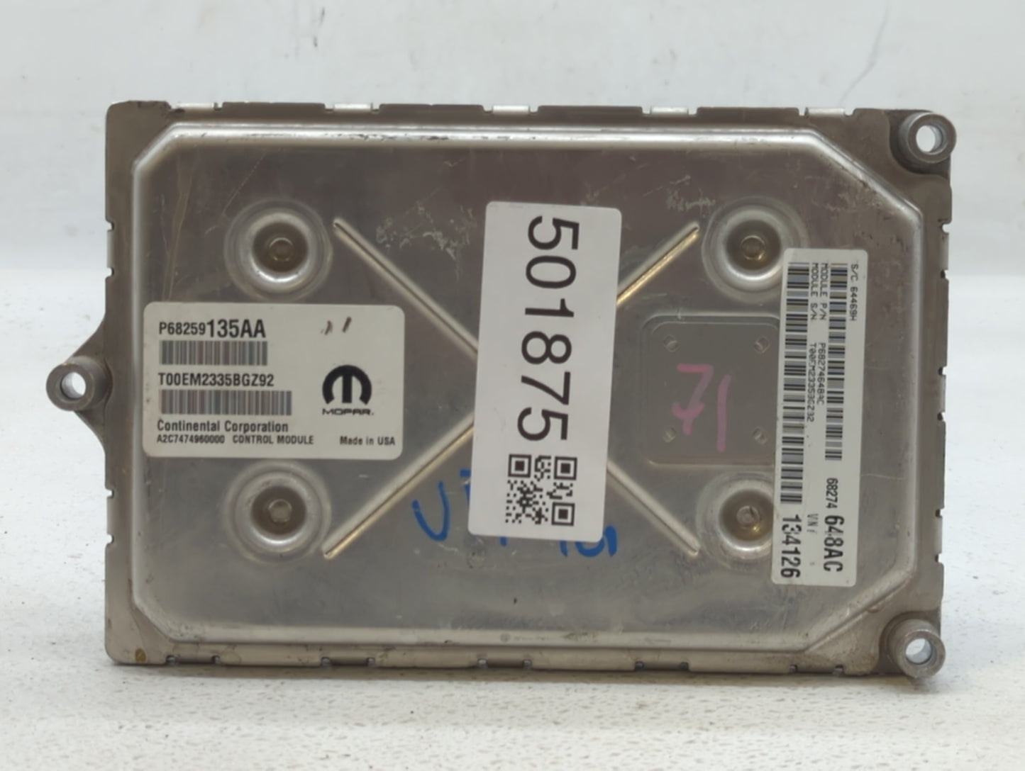 2016-2019 Dodge Journey PCM Engine Control Computer ECU ECM PCU OEM P/N:P68274648AC P68259135AA Fits Fits 2016 2017 2018 201