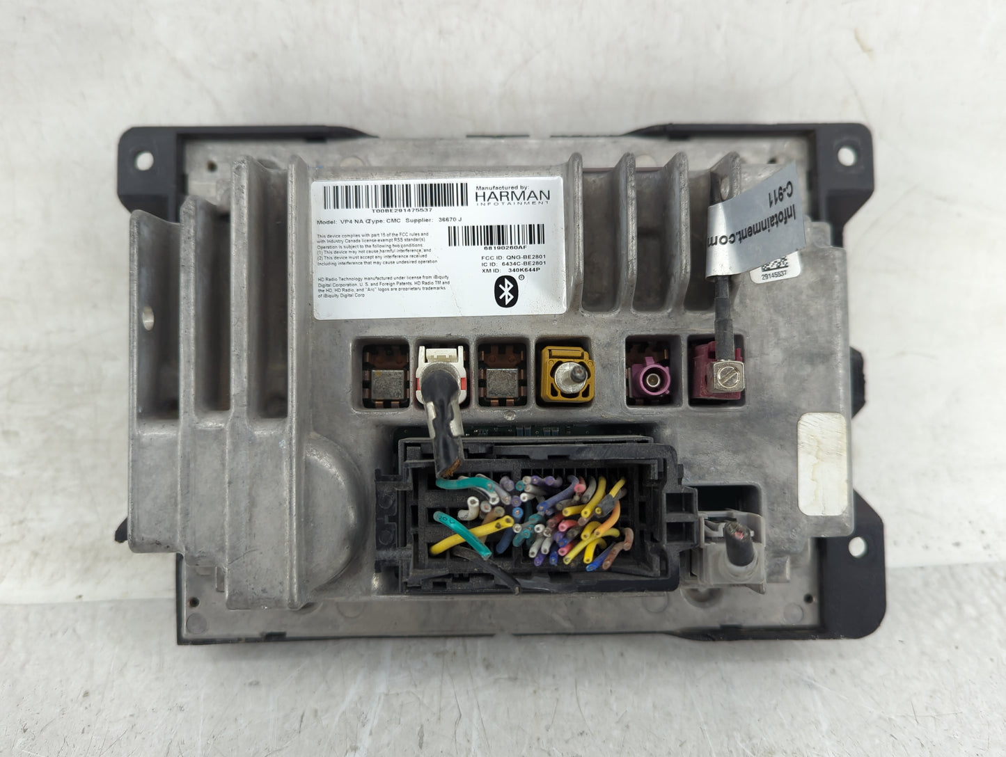2016 Dodge Ram 1500 Radio AM FM Cd Player Receiver Replacement P/N:68190260AF Fits Fits 2017 OEM Used Auto Parts - Oemusedau