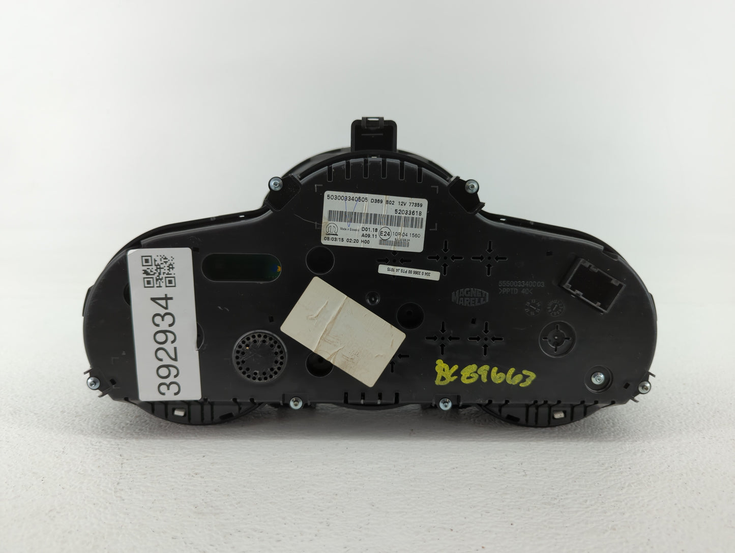 2016 Fiat 500 Instrument Cluster Speedometer Gauges P/N:52033618 52042701 Fits OEM Used Auto Parts - Oemusedautoparts1.com