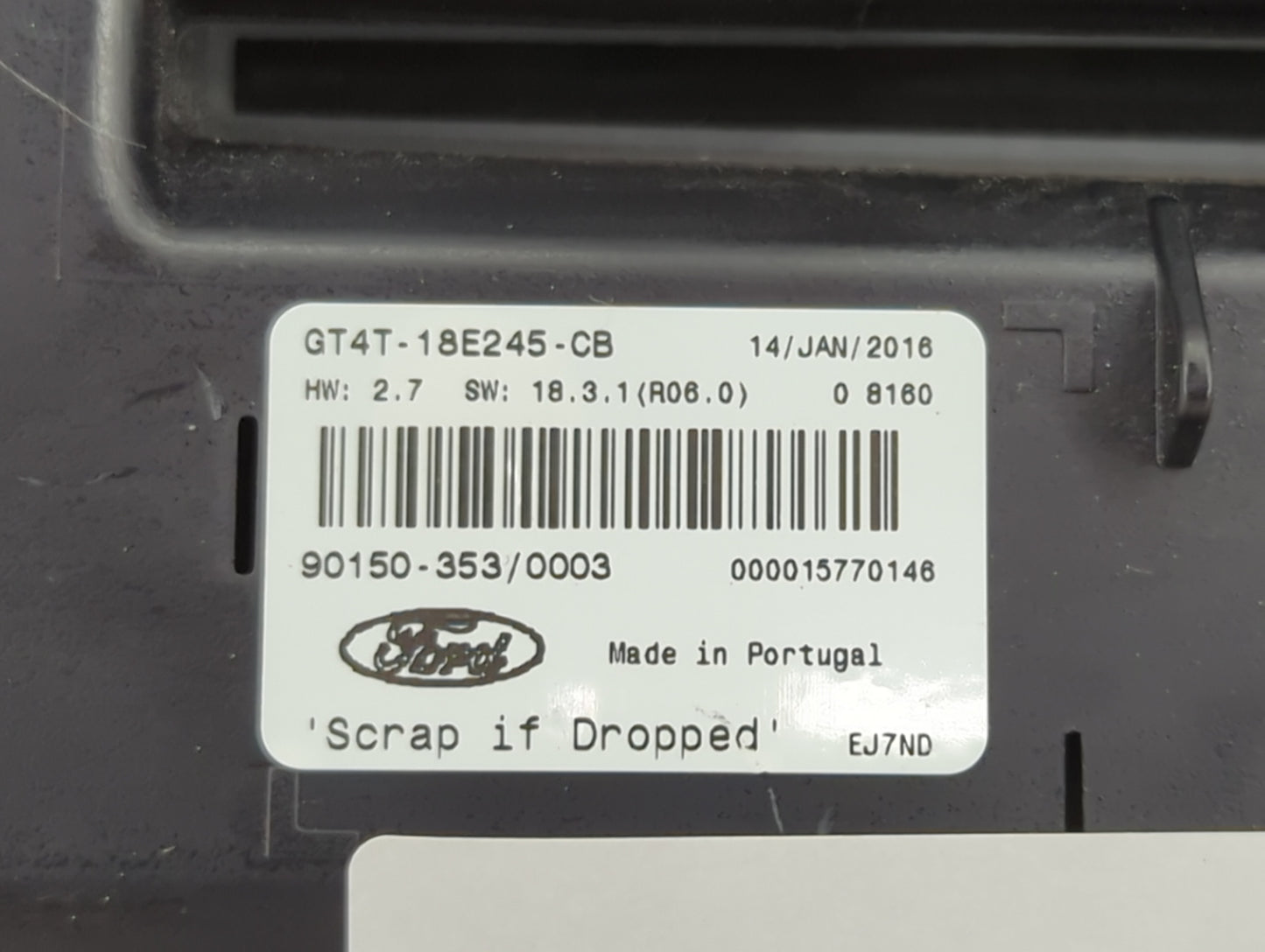 2016 Ford Edge Climate Control Module Temperature AC/Heater Replacement P/N:GT4T-18E245-CB Fits OEM Used Auto Parts - Oemuse