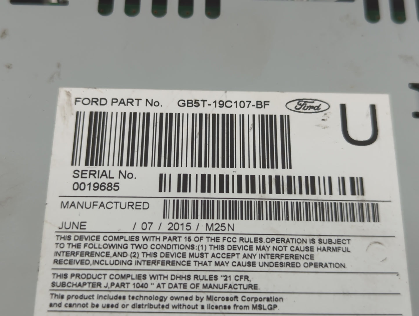 2016-2017 Ford Explorer Radio AM FM Cd Player Receiver Replacement P/N:GB5T-19C107-BF GB5T-19C107-BG Fits Fits 2016 2017 OEM