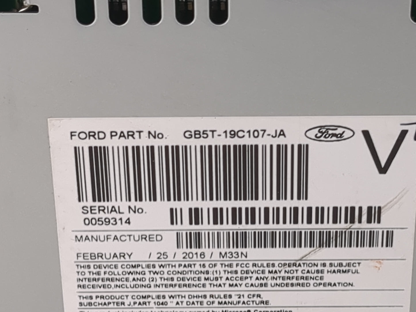 2016-2017 Ford Explorer Radio AM FM Cd Player Receiver Replacement P/N:GB5T-19C107-JA PU-3923L-B Fits Fits 2016 2017 OEM Use
