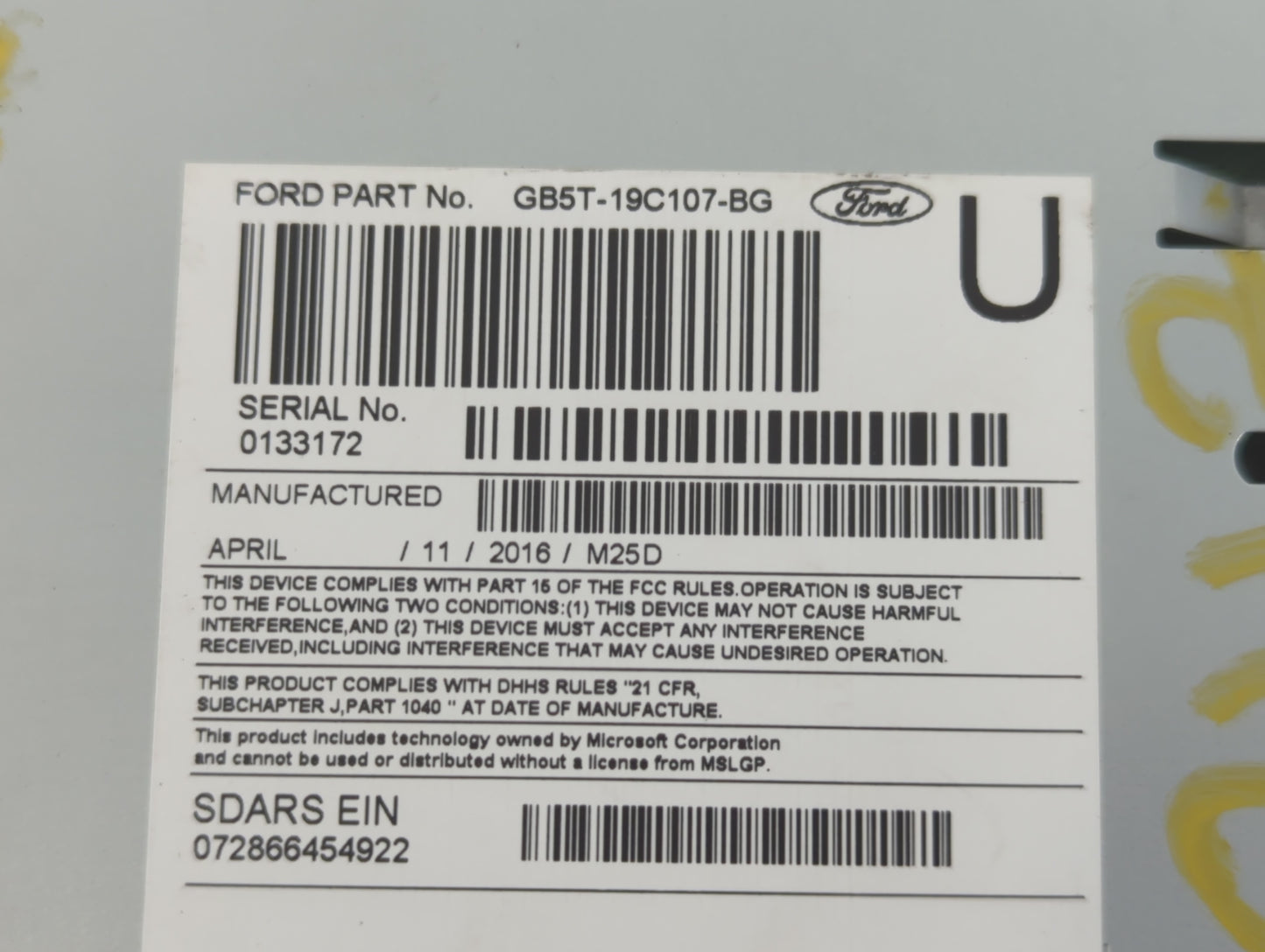 2016-2017 Ford Explorer Am Fm Cd Player Radio Receiver - Oemusedautoparts1.com