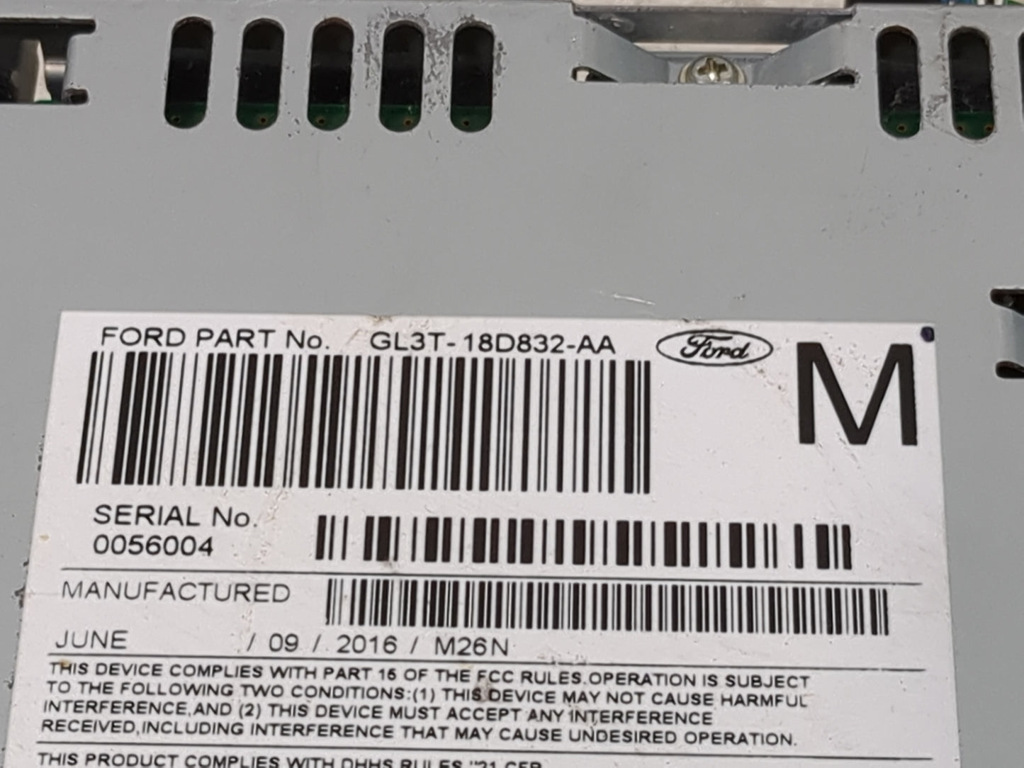 2016-2017 Ford F-150 Radio AM FM Cd Player Receiver Replacement P/N:RU-9463P-B GL3T-18D832-AA Fits Fits 2016 2017 OEM Used A