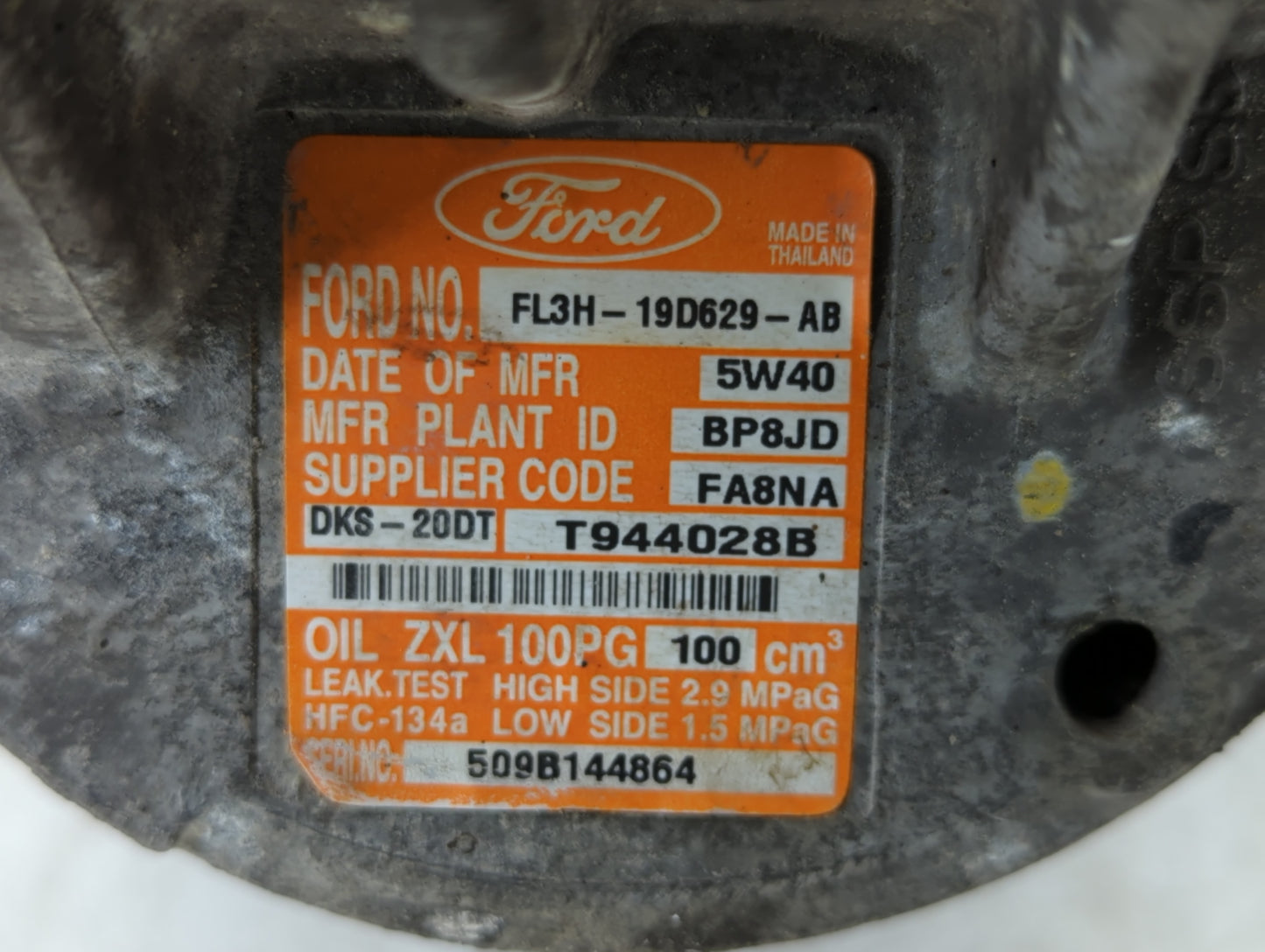 2015-2016 Ford F-150 Air Conditioning A/c Ac Compressor Oem - Oemusedautoparts1.com
