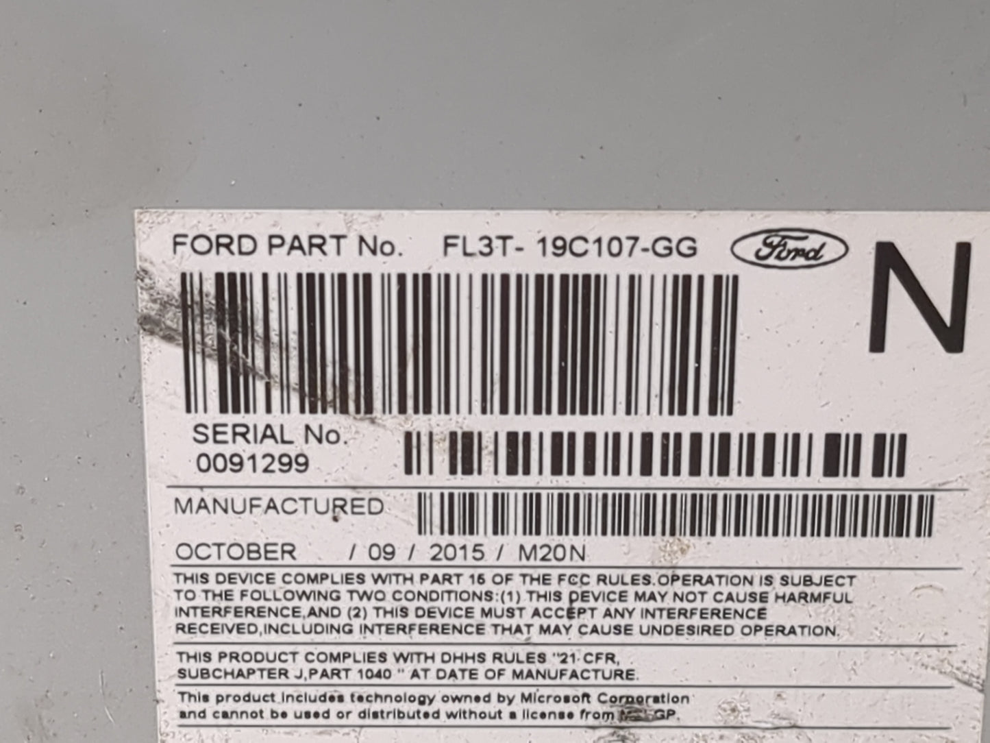 2016 Ford F150 Radio AM FM Cd Player Receiver Replacement P/N:PU-3609P-B FL3T-19C107-GG Fits Fits 2015 OEM Used Auto Parts -
