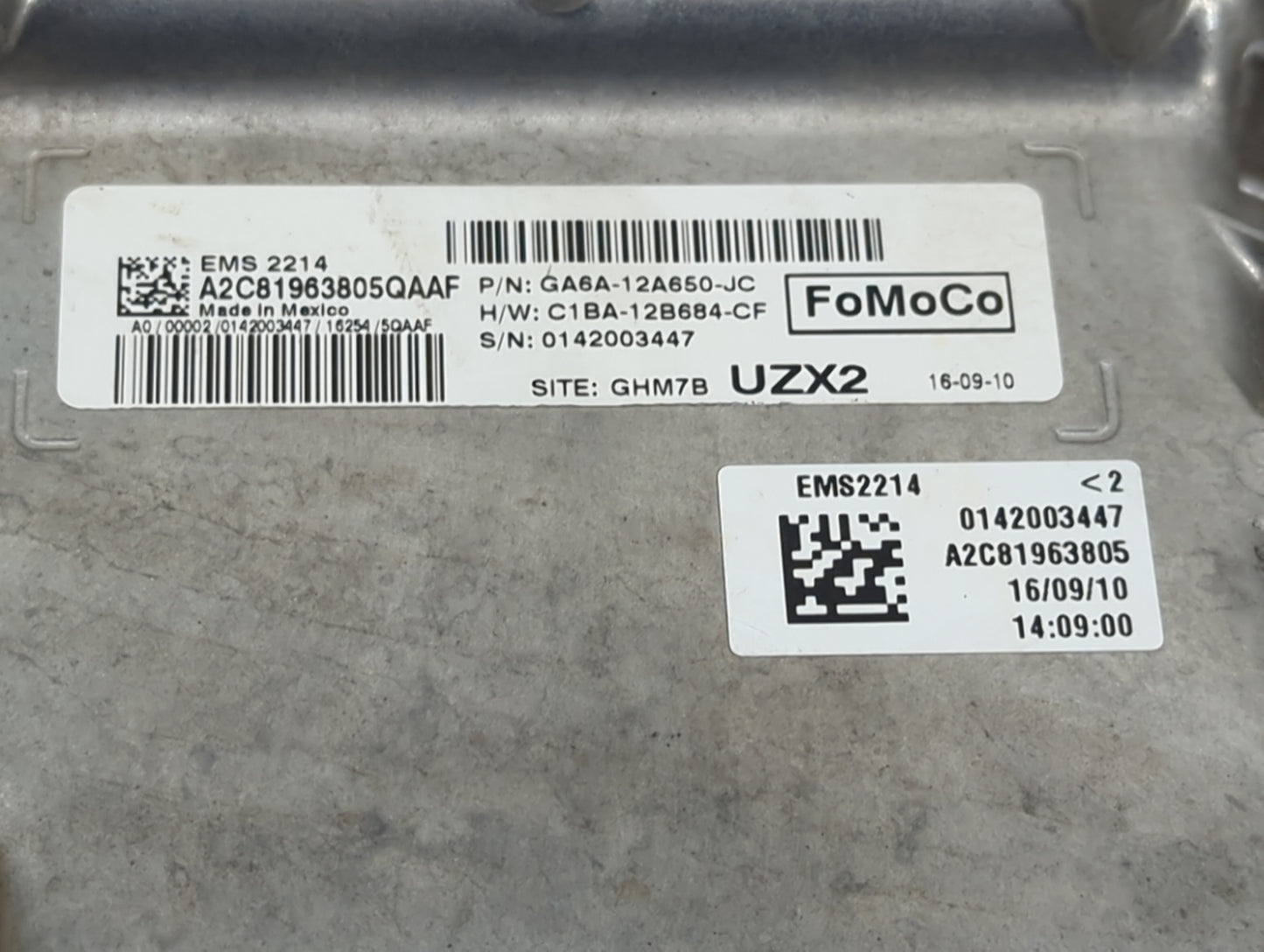2015-2016 Ford Fiesta PCM Engine Control Computer ECU ECM PCU OEM P/N:A2C81963805QAAF GA6A-12A650-JC Fits Fits 2015 2016 OEM