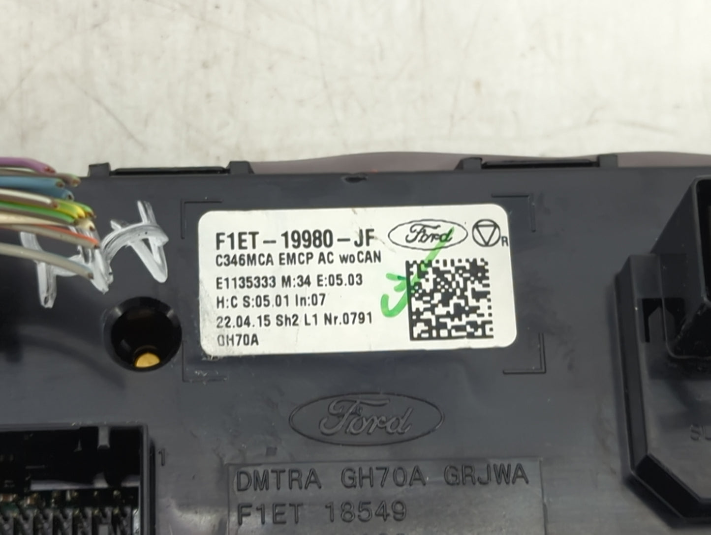2015-2018 Ford Focus Climate Control Module Temperature AC/Heater Replacement P/N:F1ET-19980-JF F1ET-18549 Fits OEM Used Aut