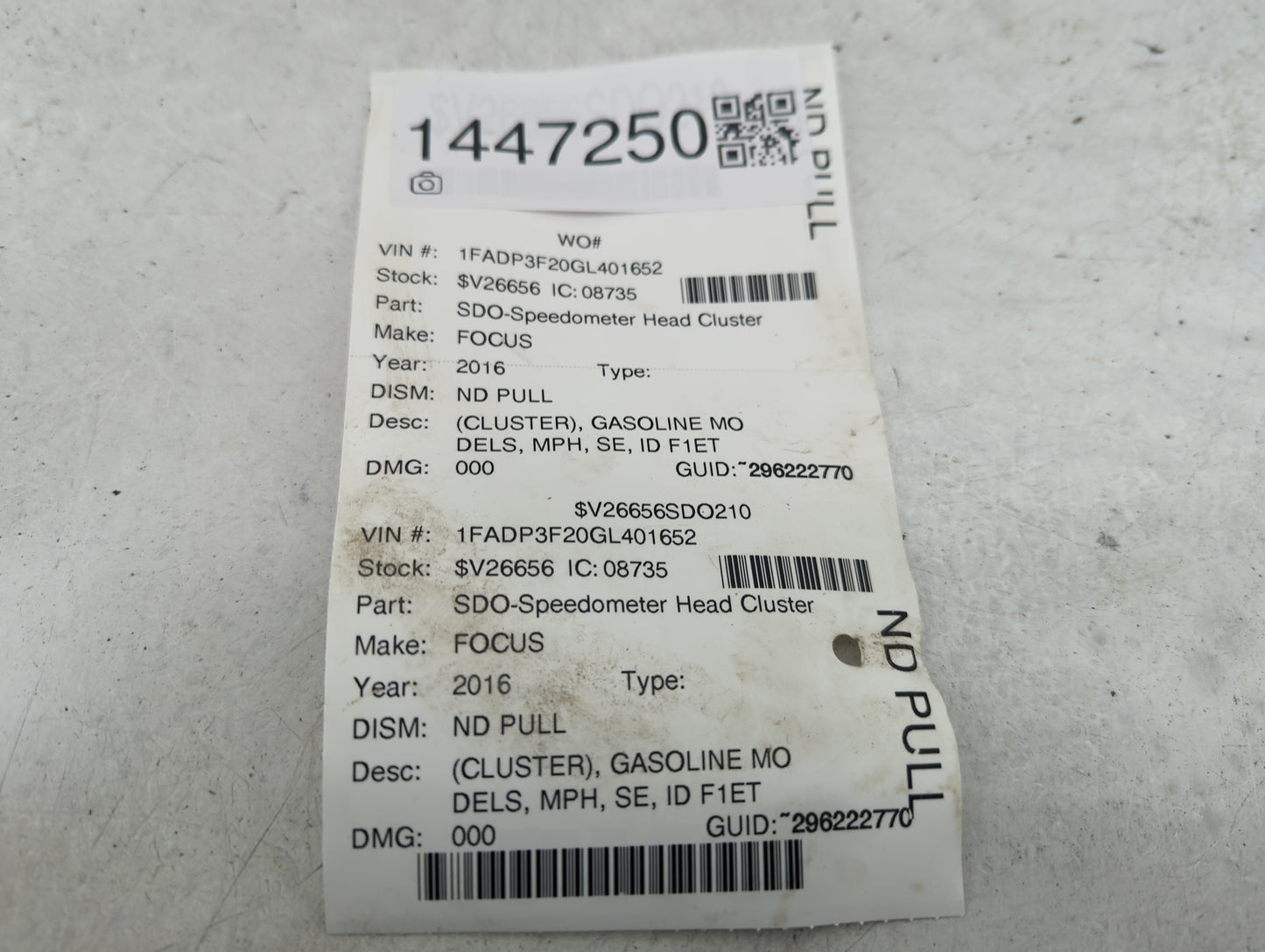 2016 Ford Focus Instrument Cluster Speedometer Gauges P/N:F1ET-10849-CTK Fits OEM Used Auto Parts - Oemusedautoparts1.com