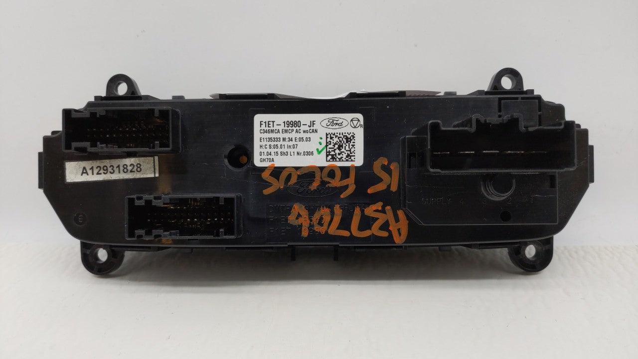 2015-2018 Ford Focus Climate Control Module Temperature AC/Heater Replacement P/N:F1ET-19980-LJ F1ET-19980-JF Fits OEM Used