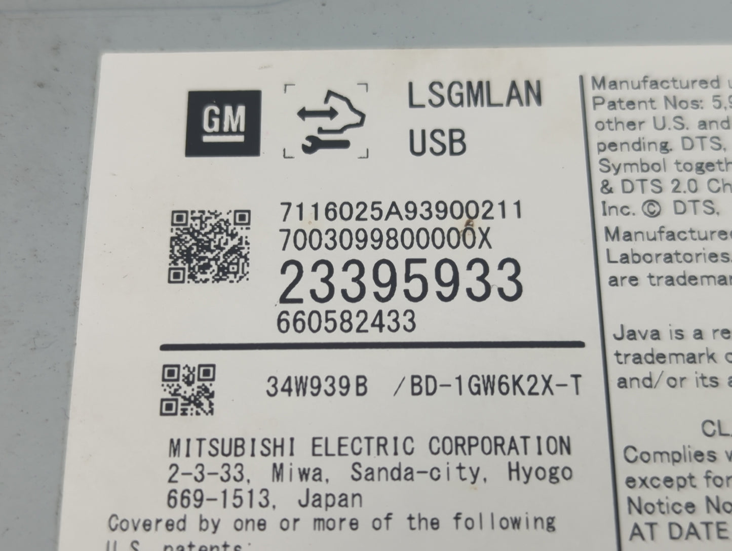 2016-2020 Gmc Yukon Radio AM FM Cd Player Receiver Replacement P/N:23395933 Fits Fits 2016 2017 2018 2019 2020 OEM Used Auto