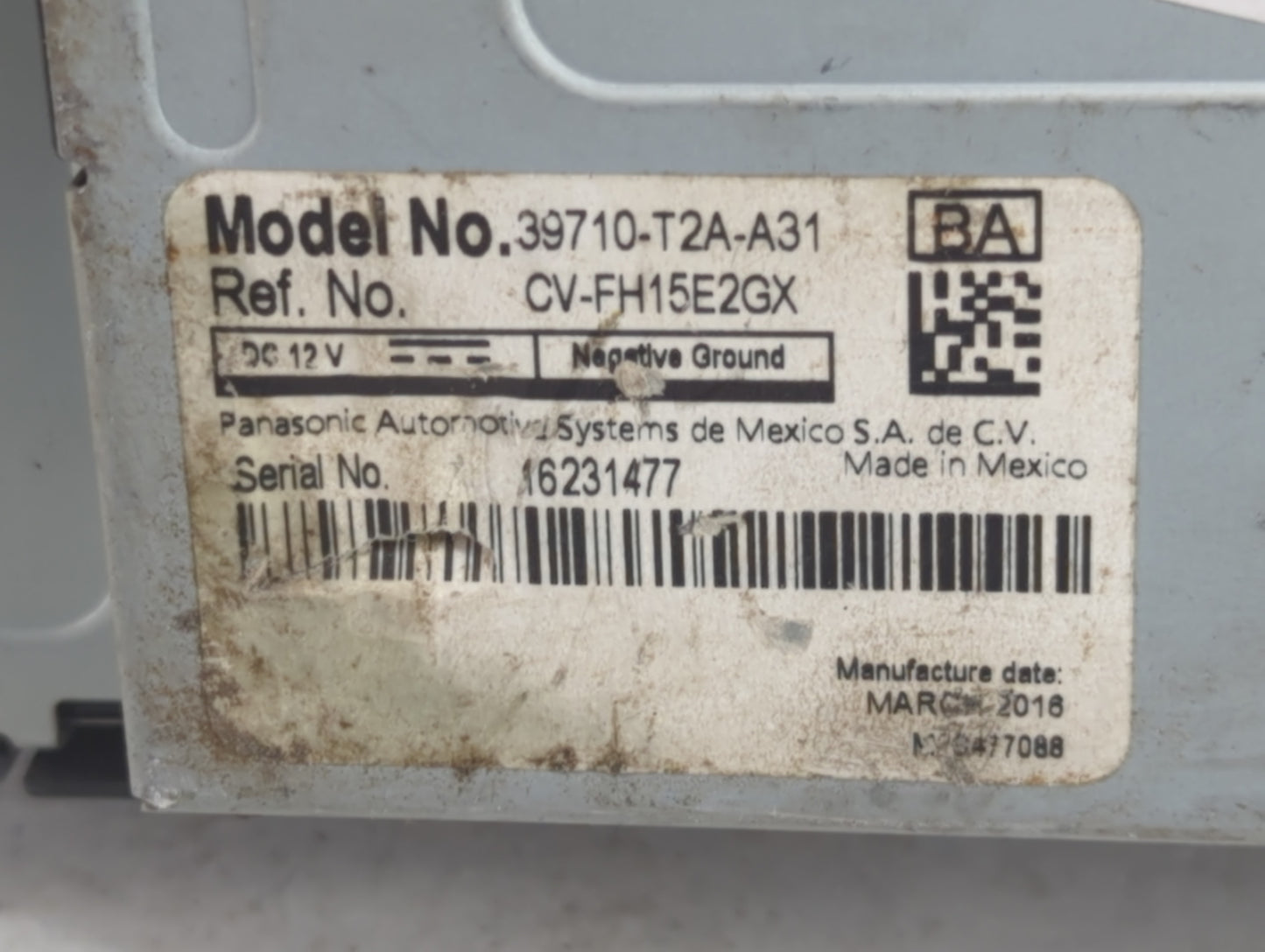 2016-2017 Honda Accord Information Display Screen - Oemusedautoparts1.com