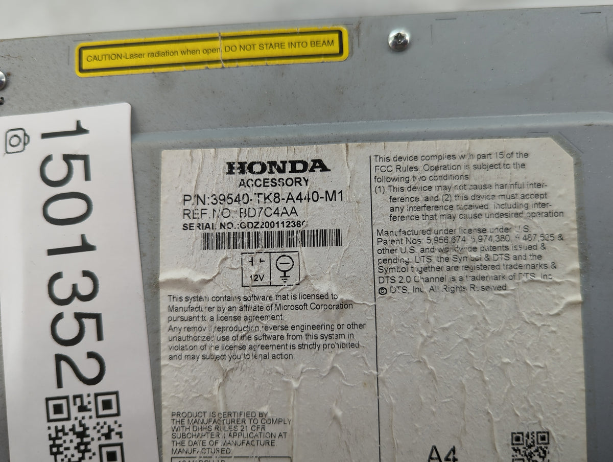 2014-2017 Honda Odyssey Radio AM FM Cd Player Receiver Replacement P/N:39540-TK8-A440-M1 BD7C4AA Fits Fits 2014 2015 2016 20