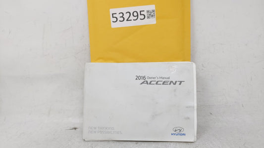 2016 Hyundai Accent Owners Manual Book Guide OEM Used Auto Parts