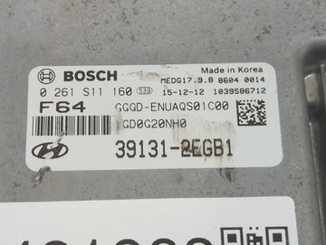 2016-2017 Hyundai Elantra PCM Engine Control Computer ECU ECM PCU OEM P/N:0 261 S11 160 39131-2EGB1 Fits Fits 2016 2017 OEM Used Auto Parts