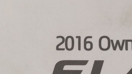 2016 Hyundai Elantra Owners Manual Book Guide OEM Used Auto Parts