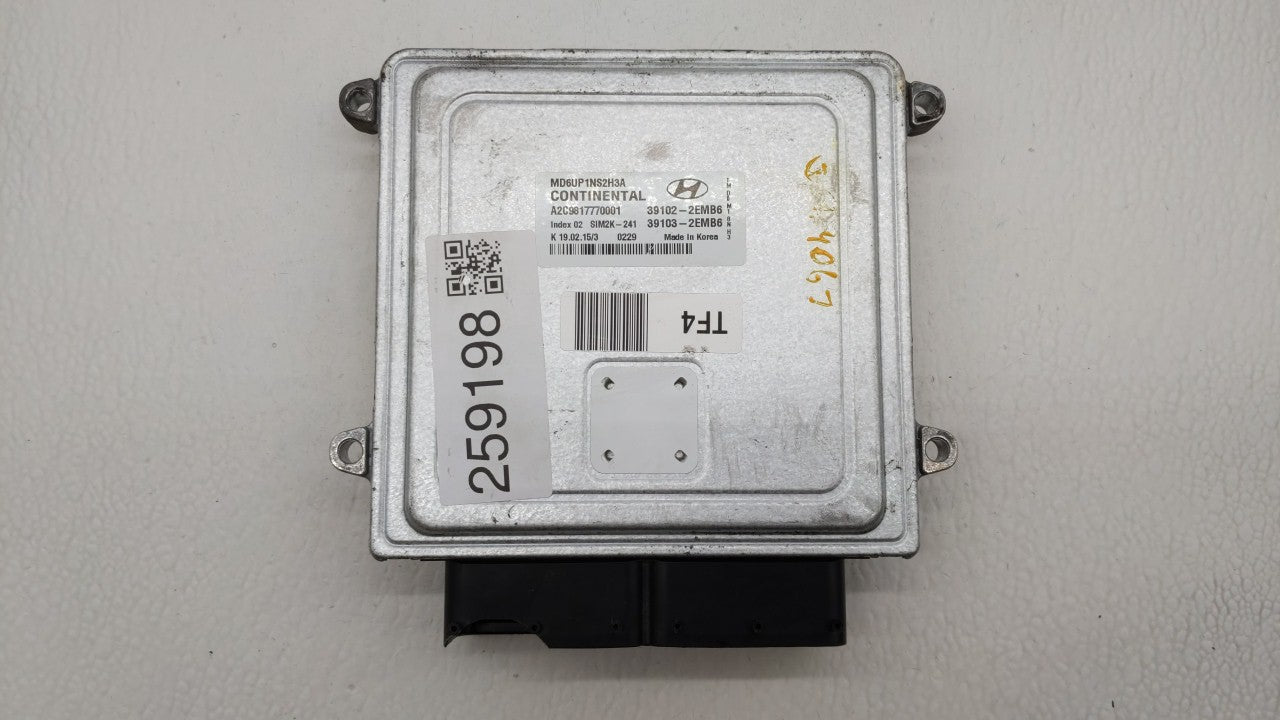 2014-2016 Hyundai Elantra PCM Engine Control Computer ECU ECM PCU OEM P/N:39102-2EMB6 Fits Fits 2014 2015 2016 OEM Used Auto