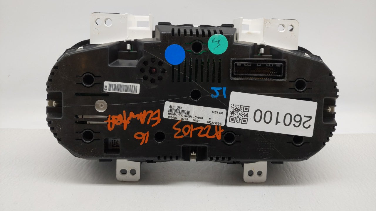 2014-2016 Hyundai Elantra Instrument Cluster Speedometer Gauges P/N:94004-3Y010 Fits Fits 2014 2015 2016 OEM Used Auto Parts