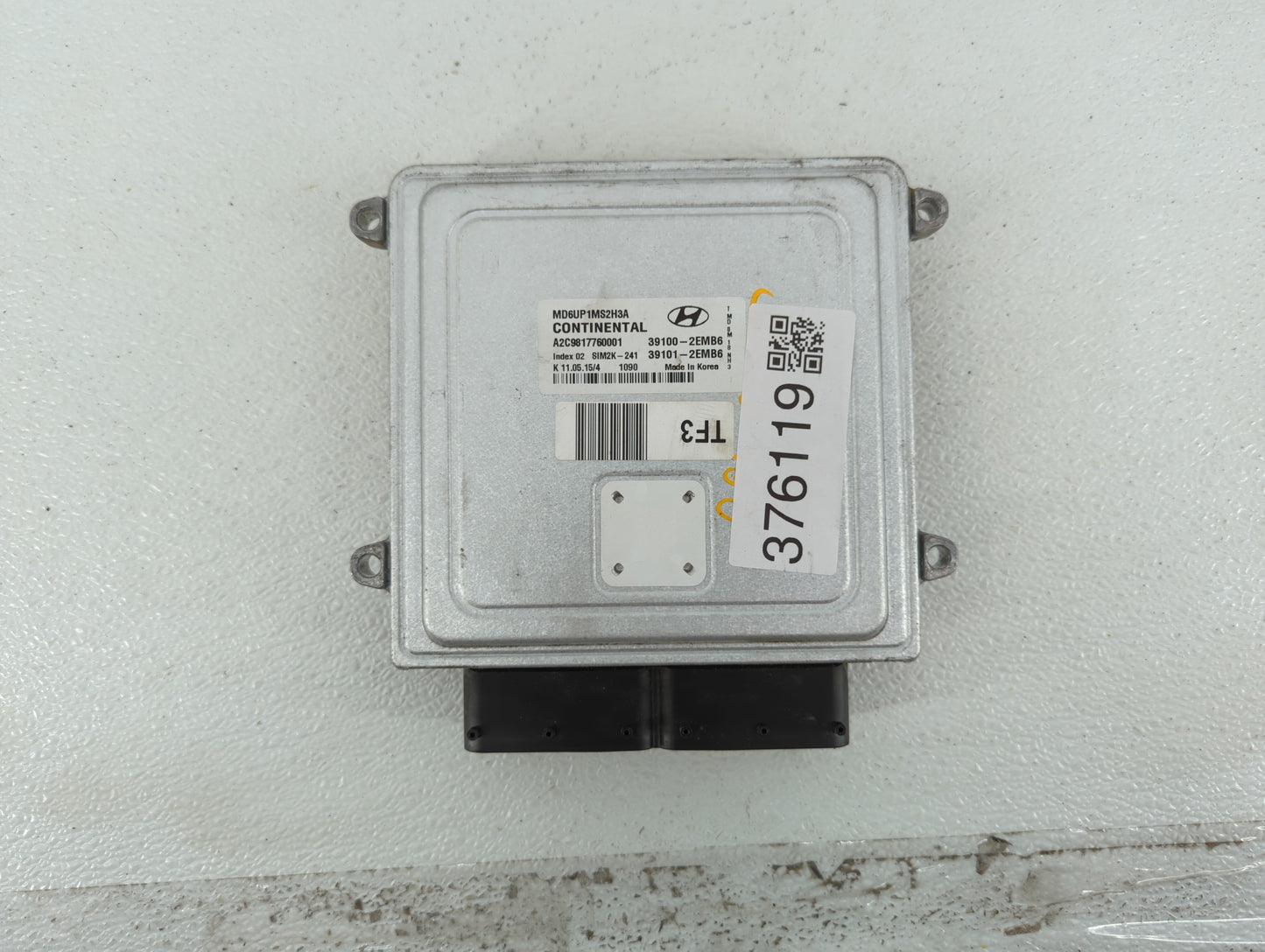 2014-2016 Hyundai Elantra PCM Engine Control Computer ECU ECM PCU OEM P/N:39100-2EMB6 39133-2EGB0 Fits Fits 2014 2015 2016 O