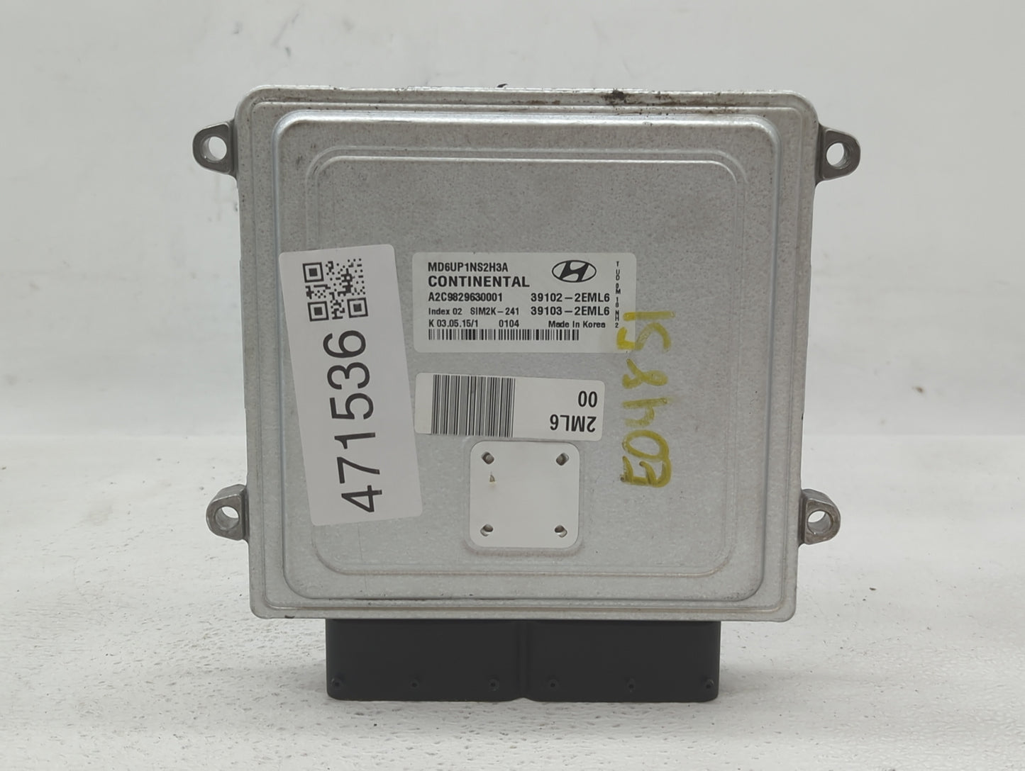 2014-2016 Hyundai Elantra PCM Engine Control Computer ECU ECM PCU OEM P/N:39103-2EML4 39102-2EML4 Fits Fits 2014 2015 2016 O