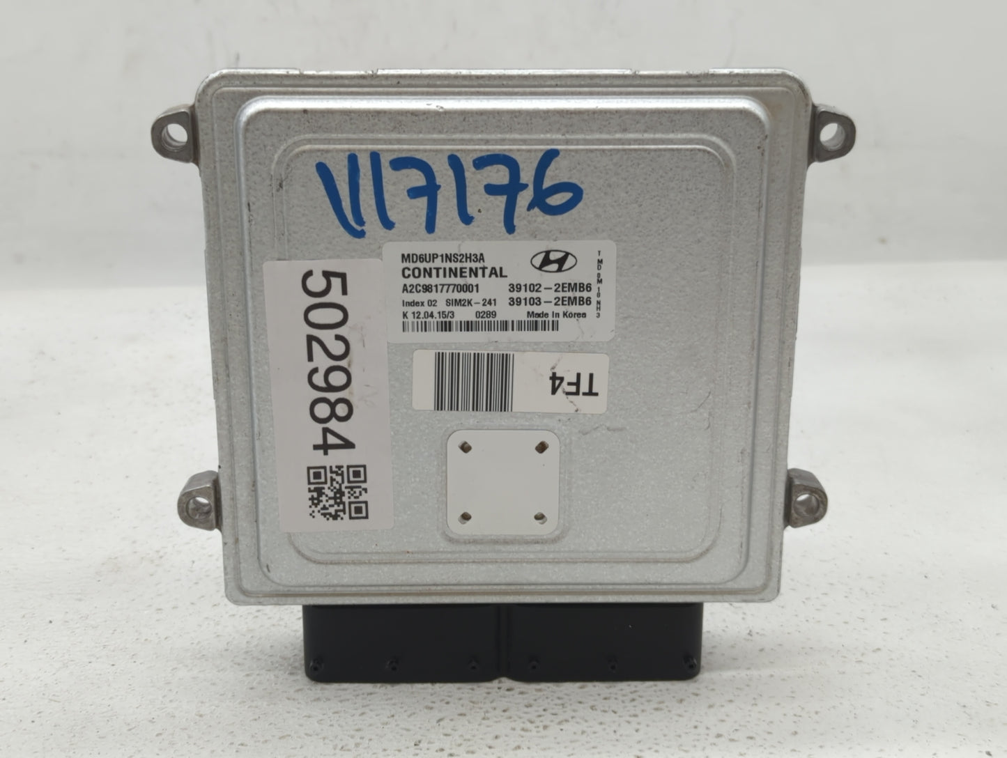 2014-2016 Hyundai Elantra PCM Engine Control Computer ECU ECM PCU OEM P/N:39103-2EMB5 39102-2EMB5 Fits Fits 2014 2015 2016 O