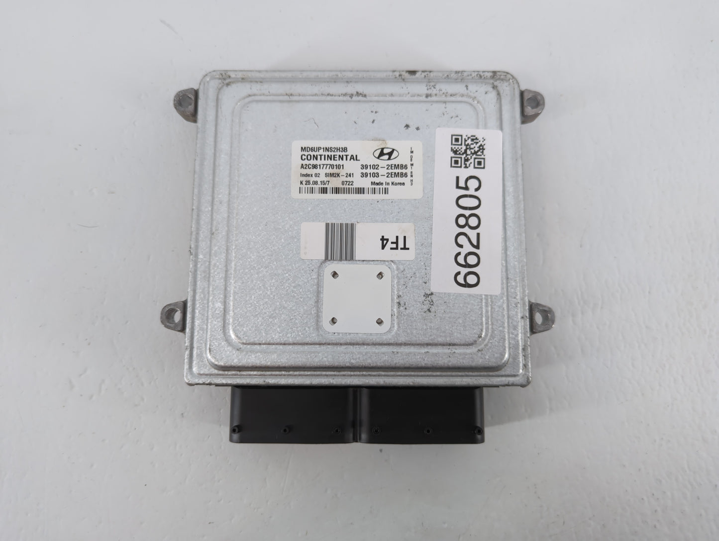 2014-2016 Hyundai Elantra PCM Engine Control Computer ECU ECM PCU OEM P/N:39102-2EMB6 Fits Fits 2014 2015 2016 OEM Used Auto